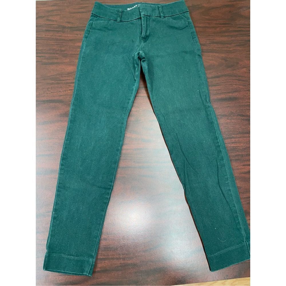 Old Navy Pixie Mid Rise Dark Green Pants Size 0 Regular